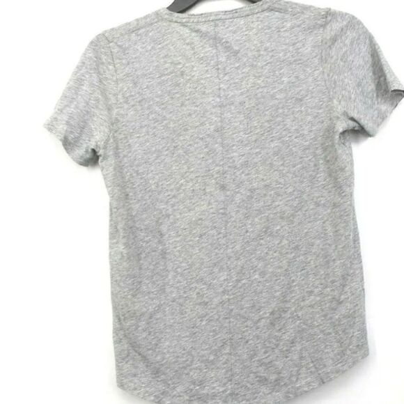 Veronica Beard Womens Cindy V Neck T Shirt Sleeves Heather Grey Cotton NWT - Picture 3 of 5